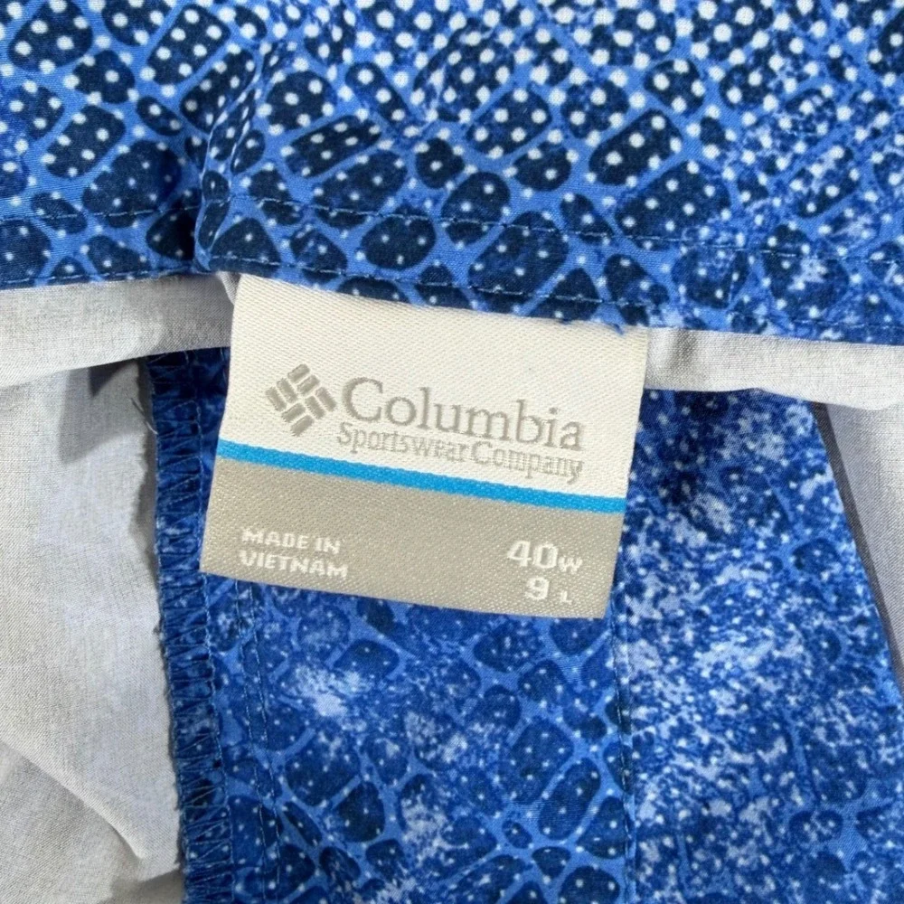 Columbia PFG Board Shorts Size 40 Blue‎ Realtree Mako Snakeskin Fishing Beach